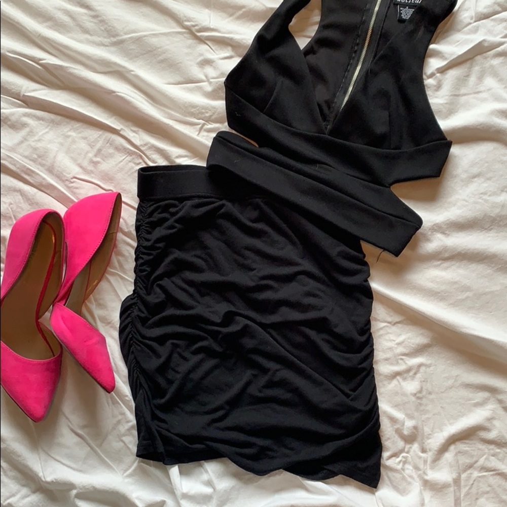 Black mini skirt